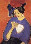 Alexei Jawlensky Woman with a Fan France oil painting artist